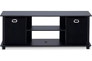 Furinno Econ Entertainment Center, Black/Black