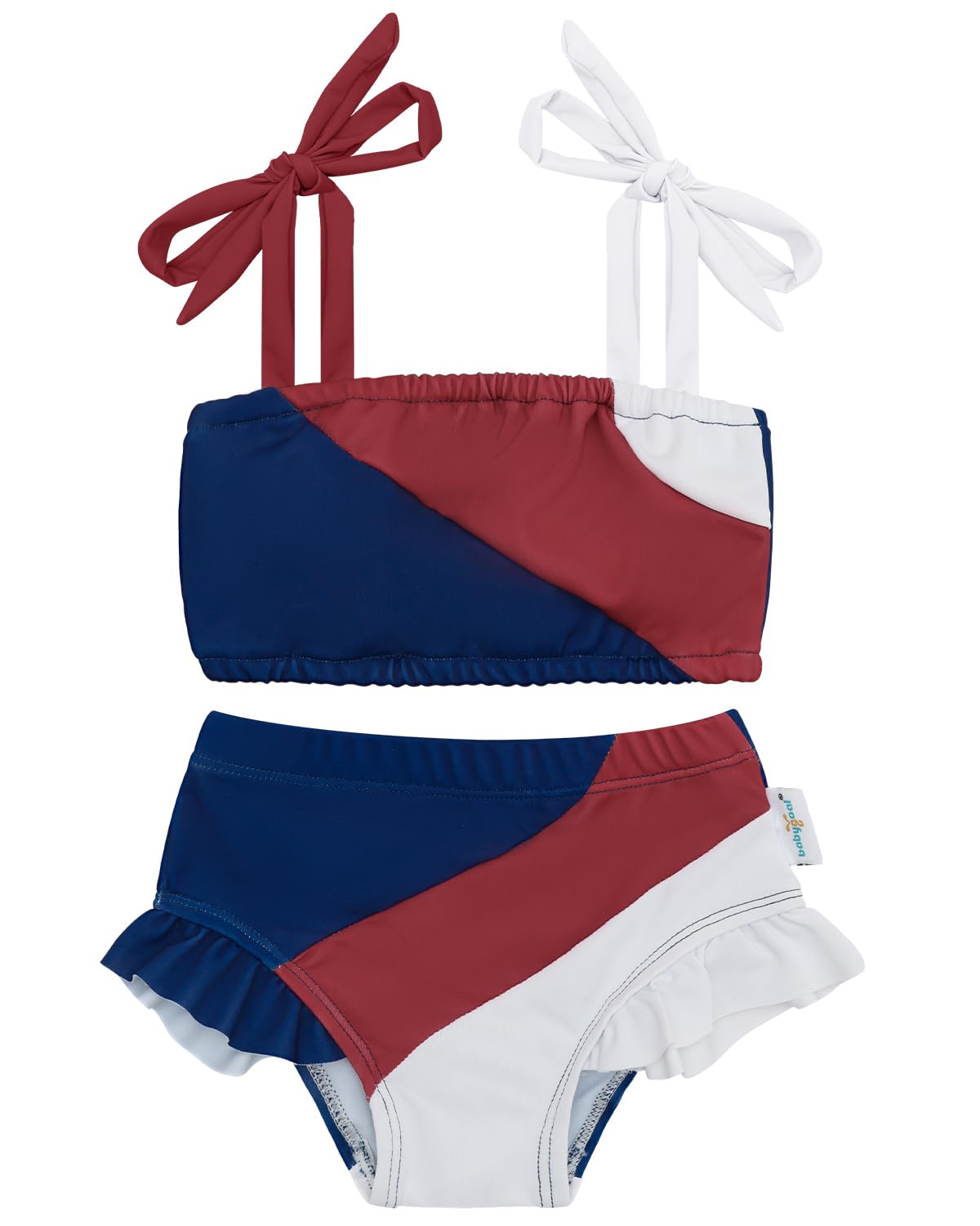 babygoal Toddler Girl 2-Piece Swimsuit Color Block Swimwear Summer Beach Bathing Suit 12M-5T