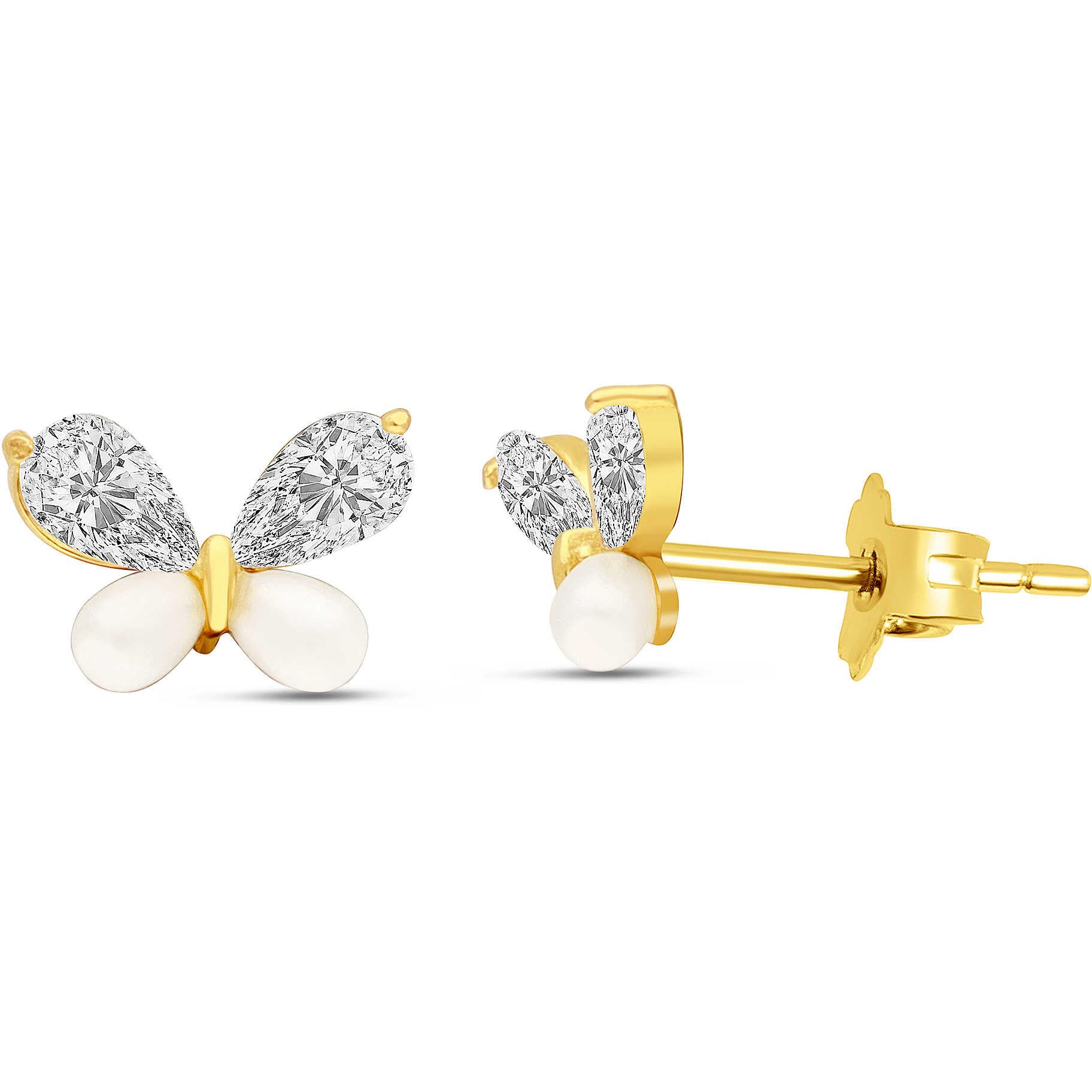 Orecchini A Lobo donna GioiaPura in Argento 925 - Zirconi