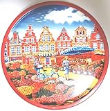 SCANDINAVIAN GINGER SNAPS with Apple & Almonds Cookies in Large Reusable Tin "The Flower Market" NT WT 2.5 lbs (1.135 Kg)