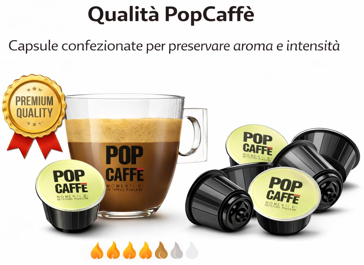 PopCaffè E-Gusto Ginseng Amaro – 96 Capsule Compatibili con NESCAFÉ Dolce Gusto – Caffè al Ginseng Intenso e Senza Zucchero – Confezionate in Atmosfera Protettiva