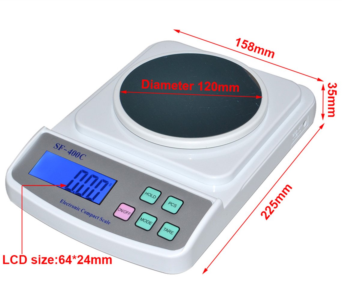 Balanza analítica de laboratorio de alta precisión, báscula electrónica digital de laboratorio, báscula para joyería, báscula electrónica de precisión para cocina Clark Scales (500 g, 0,01 g).