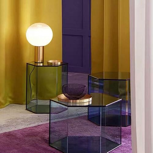 Miniatura 6 de ZHYH - Lámpara de mesa de metal mate con bola de vidrio para dormitorio mesita de noche sala de estar escritorio oficina lámpara vertical decorativa