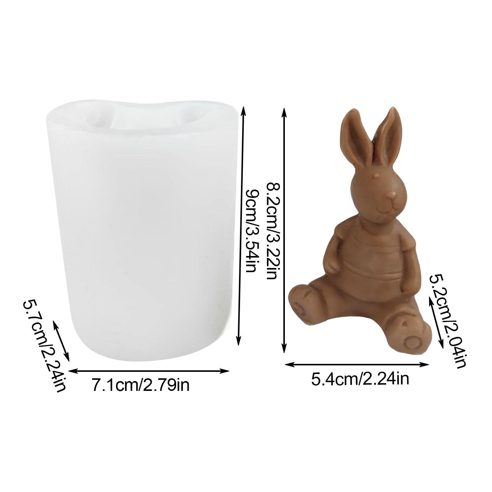 Stampi per candele in silicone con coniglio senza volto astratto 3D Fai da te Grande orecchio Coniglio Gesso Sapone Creazione di artigianato animale Stampo in resina Regali di Pasqua  15