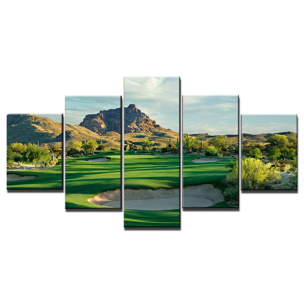 Chicicio We-Ko-Pa Golf Club (Saguaro Course), Wall Art for Office Decorations Canvas Prints Wall Decor Poster with Frame Bedroom Home Wall Picture Ready to Hang(60''Wx32''H)