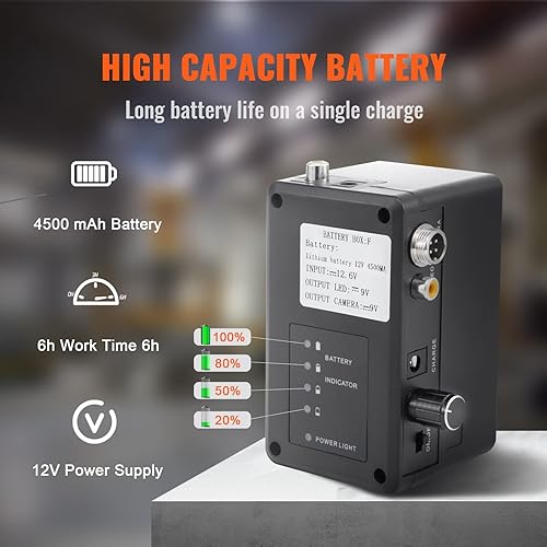Miniatura 9 de VEVOR Cámara de alcantarillado, 165 pies164.0 ft, cámara de inspección de tuberías de pantalla de 9 pulgadas con función DVR, cámara IP68