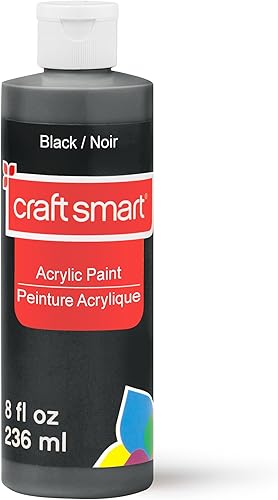 Miniatura 9 de Craft Smart Pintura acrílica negra de 8 onzas no tóxicas para dibujo, pintura, suministros de arte y manualidades, paquete de 8 unidades