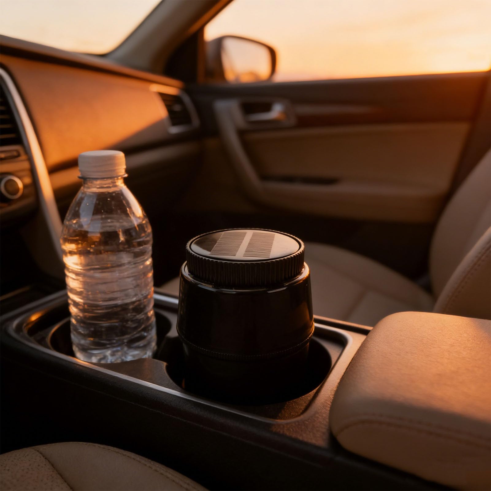 Sxhlseller Solar-Diffusor für ätherische Öle für Auto und Zuhause, Wiederaufladbares Aromatherapiegerät mit 3 Einstellbaren Duftstufen und 1 Mitgelieferten Duft-Nachfüllflasche (3 Nachfüllpackungen