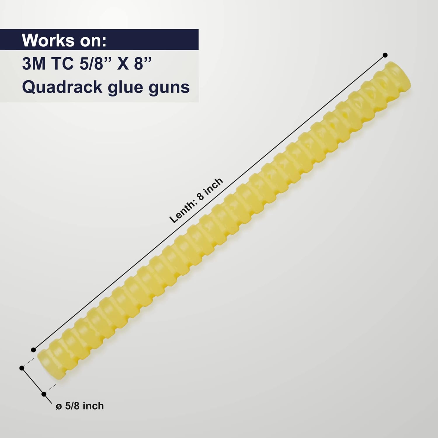 ASA Commercial Grade Quadrack Glue Sticks - 5/8" x 8" | Only Works with 3M Polygun TC, LT & EC Glue Guns | Best for Packaging, Bonds to Carton, Woodworking & More, 11 lbs (165 Sticks)