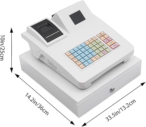 Miniatura 7 de Fermoirper Caja registradora Caja de efectivo Cajón de efectivo Montaje de mesa 48 llaves definidas por el usuario Caja registradora Ideal para