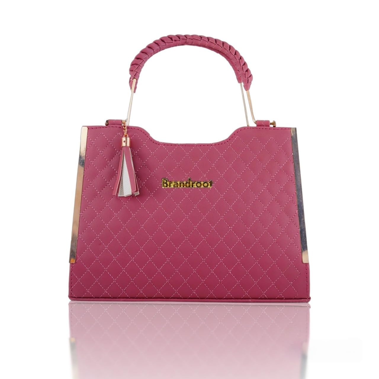 Brandroot® Pu Synthetic Leather Womens Satchel Bag | Daily use handbag for ladies | girls handbag (pink) (B0BNLCXB1D) Amazon Price History, Amazon Price Tracker
