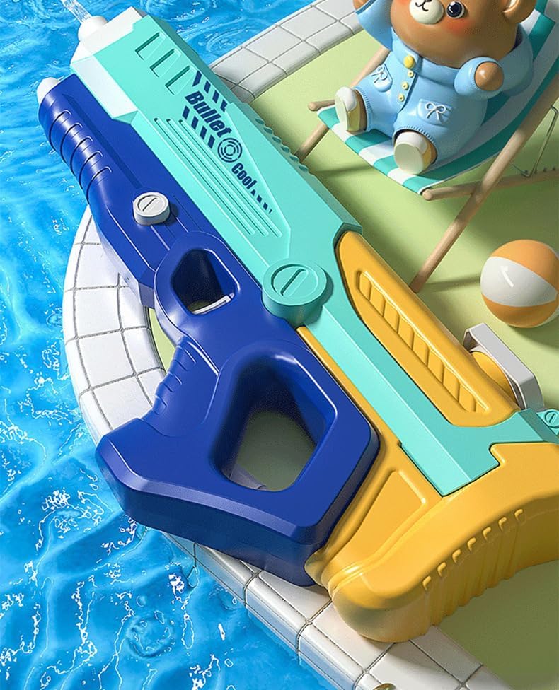 Electric Water Gun with Automatic Reload, Powerful Squirt Blaster, Long Range up to 32 FT, Summer Soaker for Kids & Adults (Black)