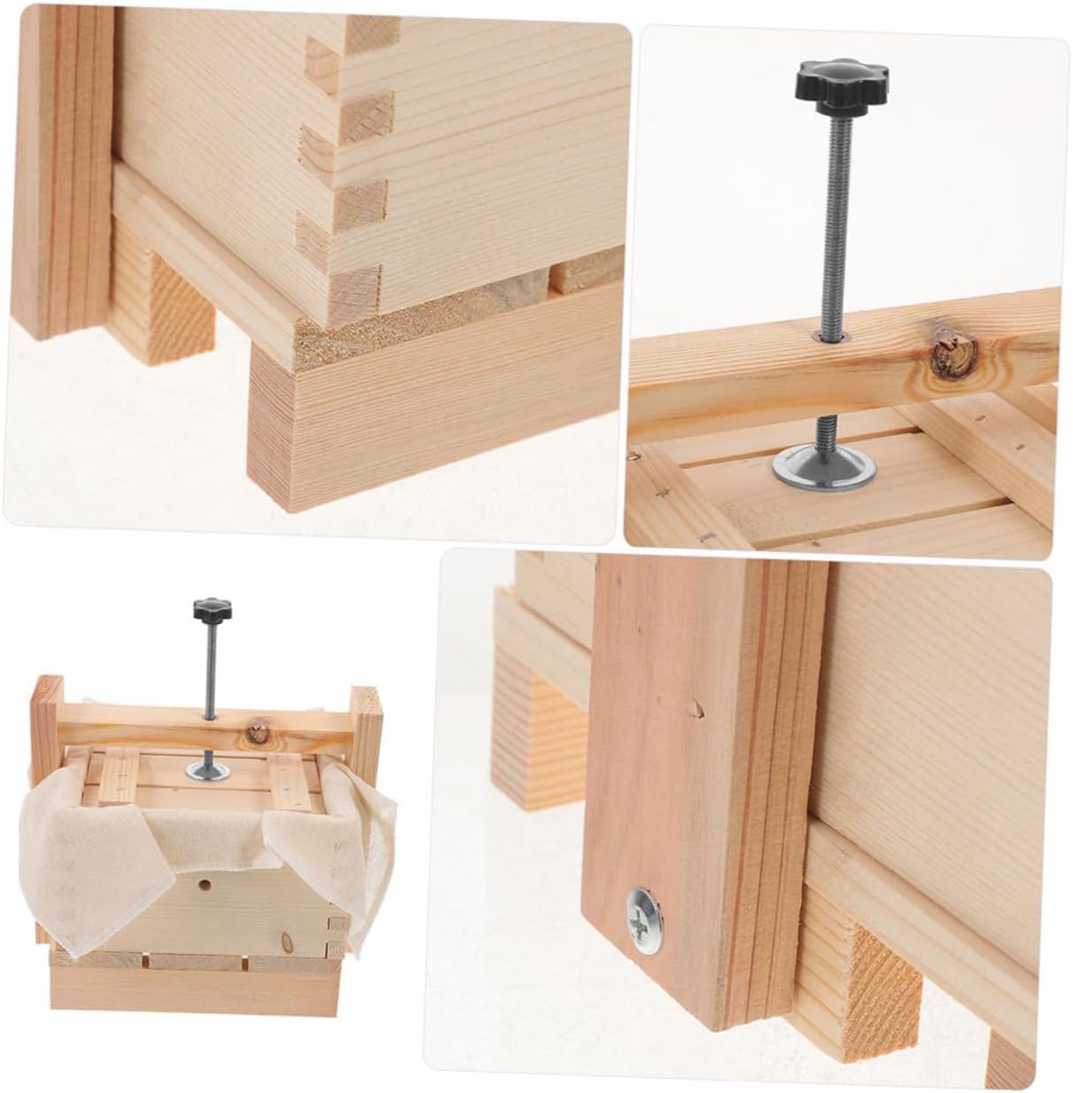 Alipis Tofu Press Mold Set for Homemade Tofu Making Wooden Kitchen Tool Lid Bean Curd Pressing Mould