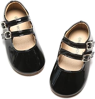 Otter MOMO Girls Mary Jane Ballerina Flats Double Buckle Straps School Uniform Dress Shoes (Toddler/Little Kid) (5 M US Toddler, D706-Black)