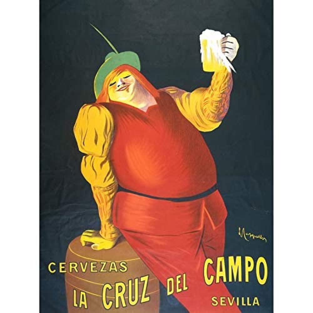 Artery8 Cappiello Cruz Del Campo Seville Beer Ale Advert Art Print Canvas Premium Wall Decor Poster Mural