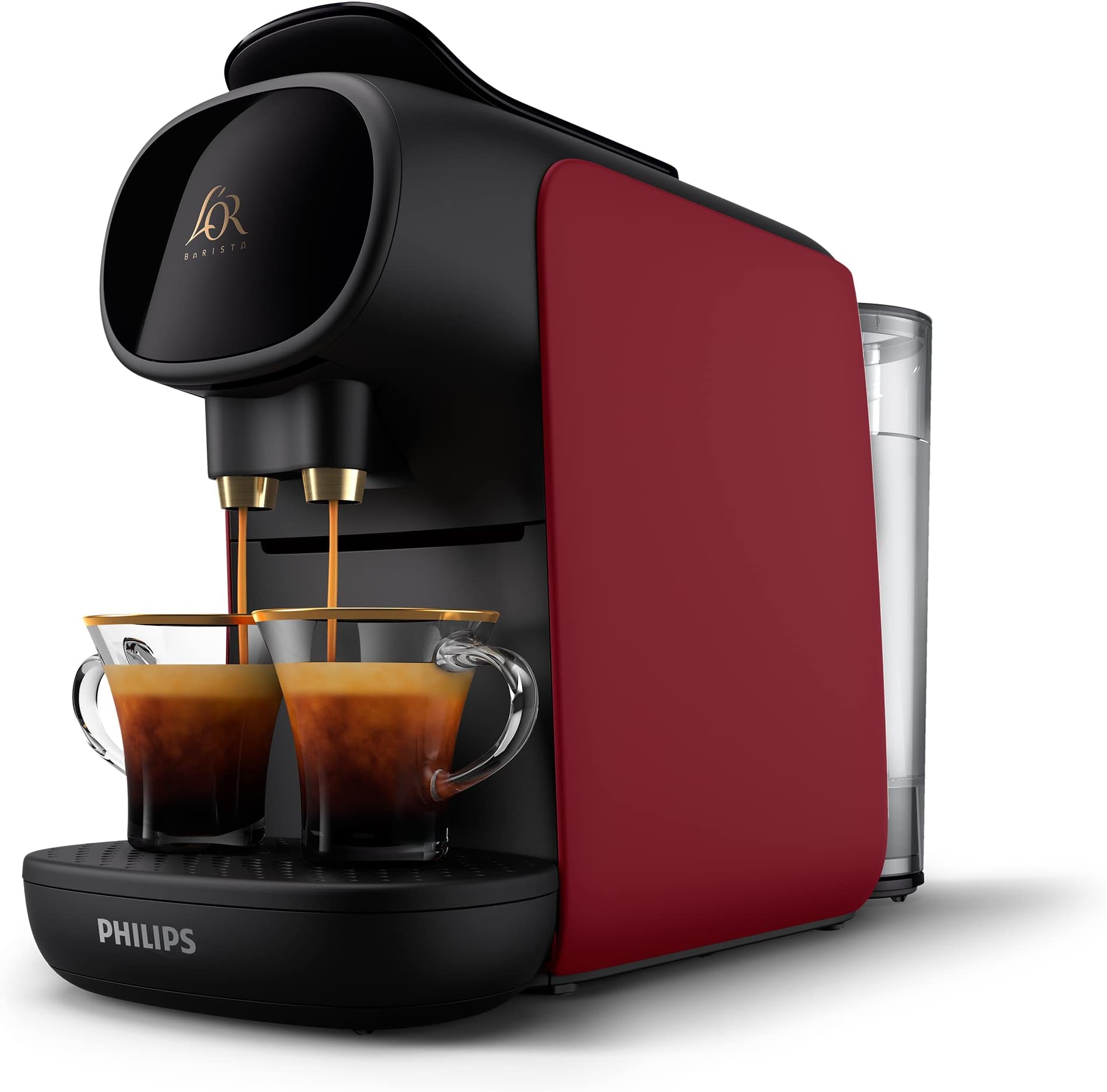 L'OR BARISTA Sublime Coffee Capsule Machine by Philips, for Double or Single Capsule, Red (LM9012/50)