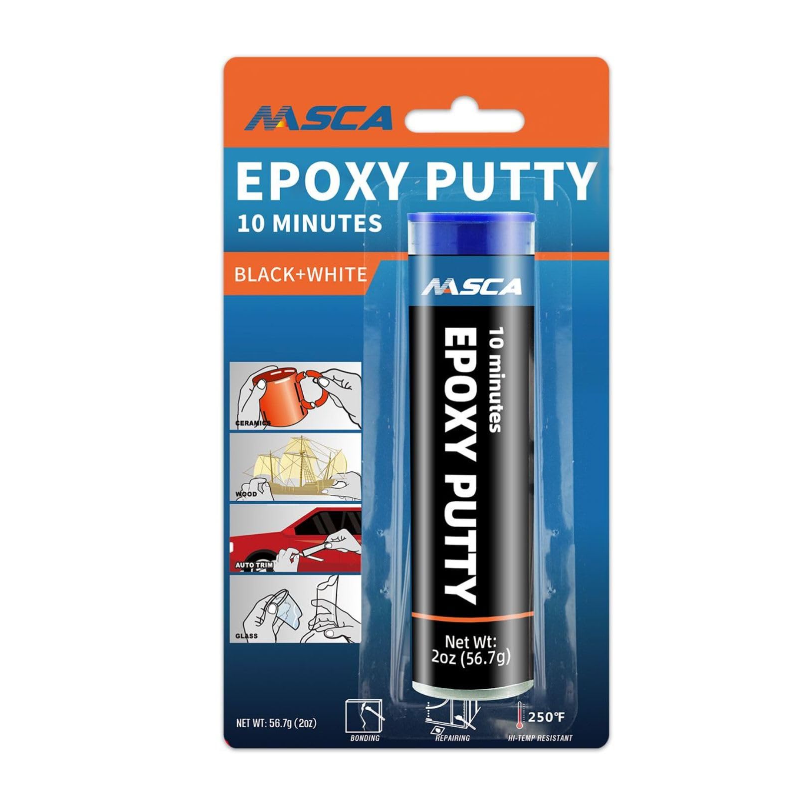 NASCA 2 Part Epoxy Putty Stick 56.7g Grey, Fast Setting Waterproof