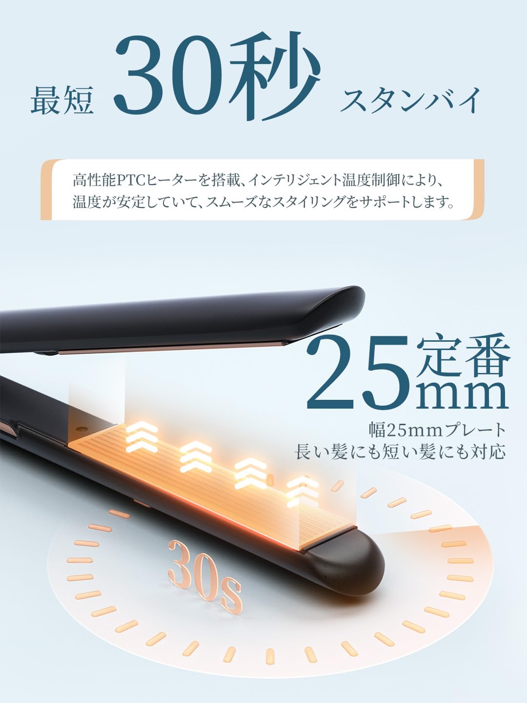 Amazon | 【千万級マイナスイオン搭載】ヘアアイロン ストレート