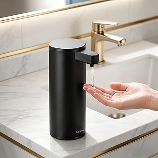 Seifenspender Automatischer Edelstahl Flüssigseifenspender Elektrischer: Seifenspend Automatisch Flüssig mit Sensor Infrarot - USB-C Aufladung Soap Dispenser Set für Bad,Küche, Büro Schwarz