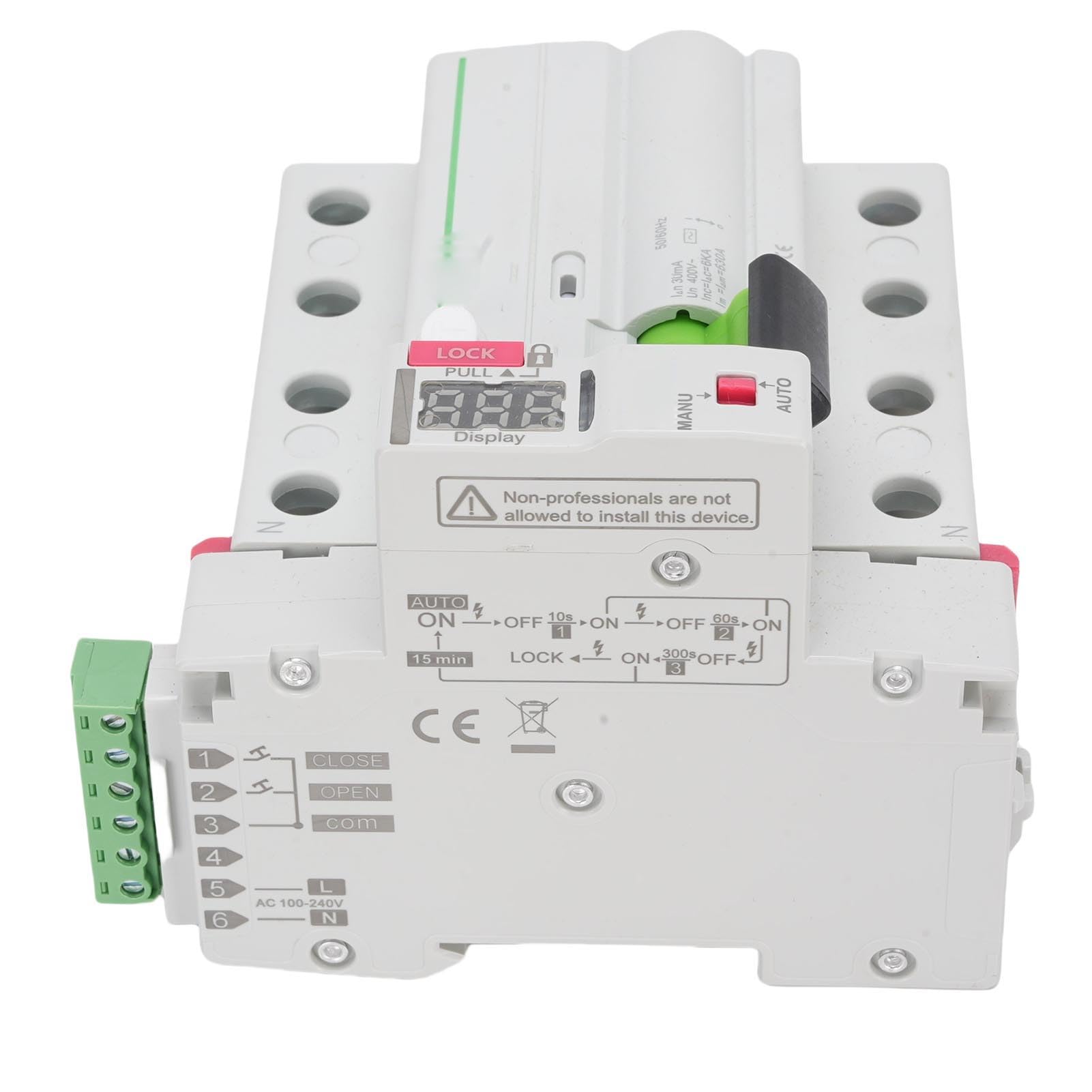 Eujgoov Interruptor Automático de Rearme, Disyuntor con Pantalla Digital
