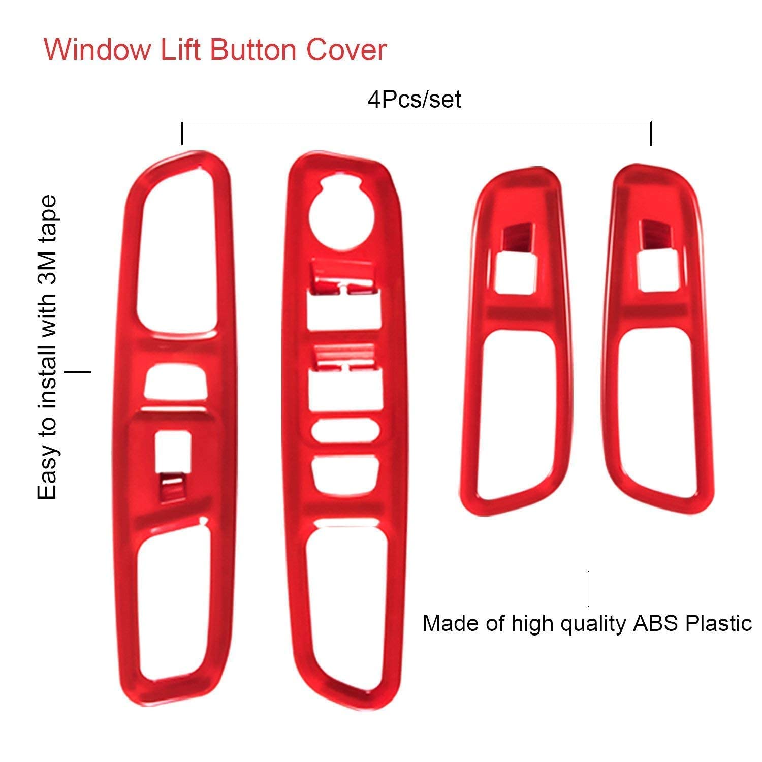 for Jeep Renegade Interior Accessories Decoration Cover Trim Air Conditioning Vent Decoration & Door Speaker & Water Cup Holder & Headlight Switch for Jeep Renegade (Red, 31Pcs)