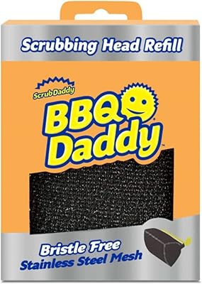 Scrub Daddy BBQ Daddy Grill Brush Head Refill - Bristle Free Steam Cleaning Scrubber - Grill Cleaning Brush Attachment with ArmorTec Steel Mesh for Grates (1 Count)