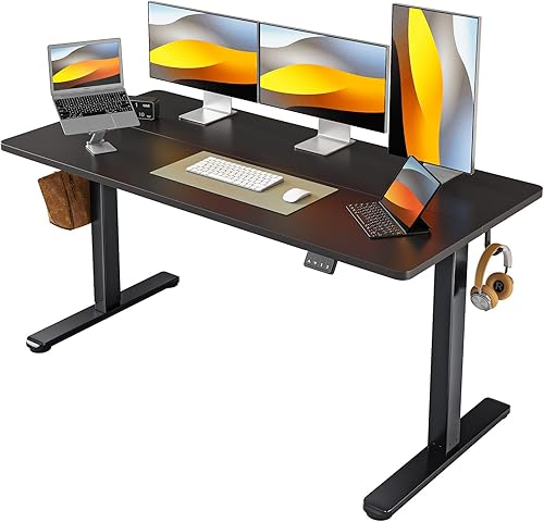 Miniatura 180 de FEZIBO - Escritorio eléctrico ajustable para trabajar sentado o de pie, 40 x 24 pulgadas, para oficina en casa, escritorio ergonómico para Negro