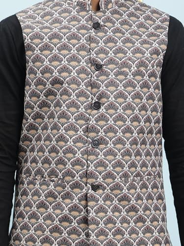 Pyjama Kurta noir homme d'exception et sa veste Nehru en coton - 4