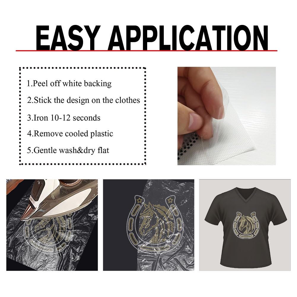 Écusson Brodé Thermocollant Motif Fer à Cheval Marron 2,5 Cm