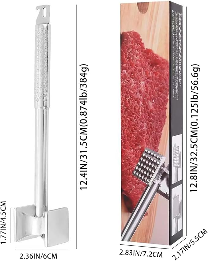 Martillo ablandador de carne acero inoxidable 304 doble cara miniatura 3