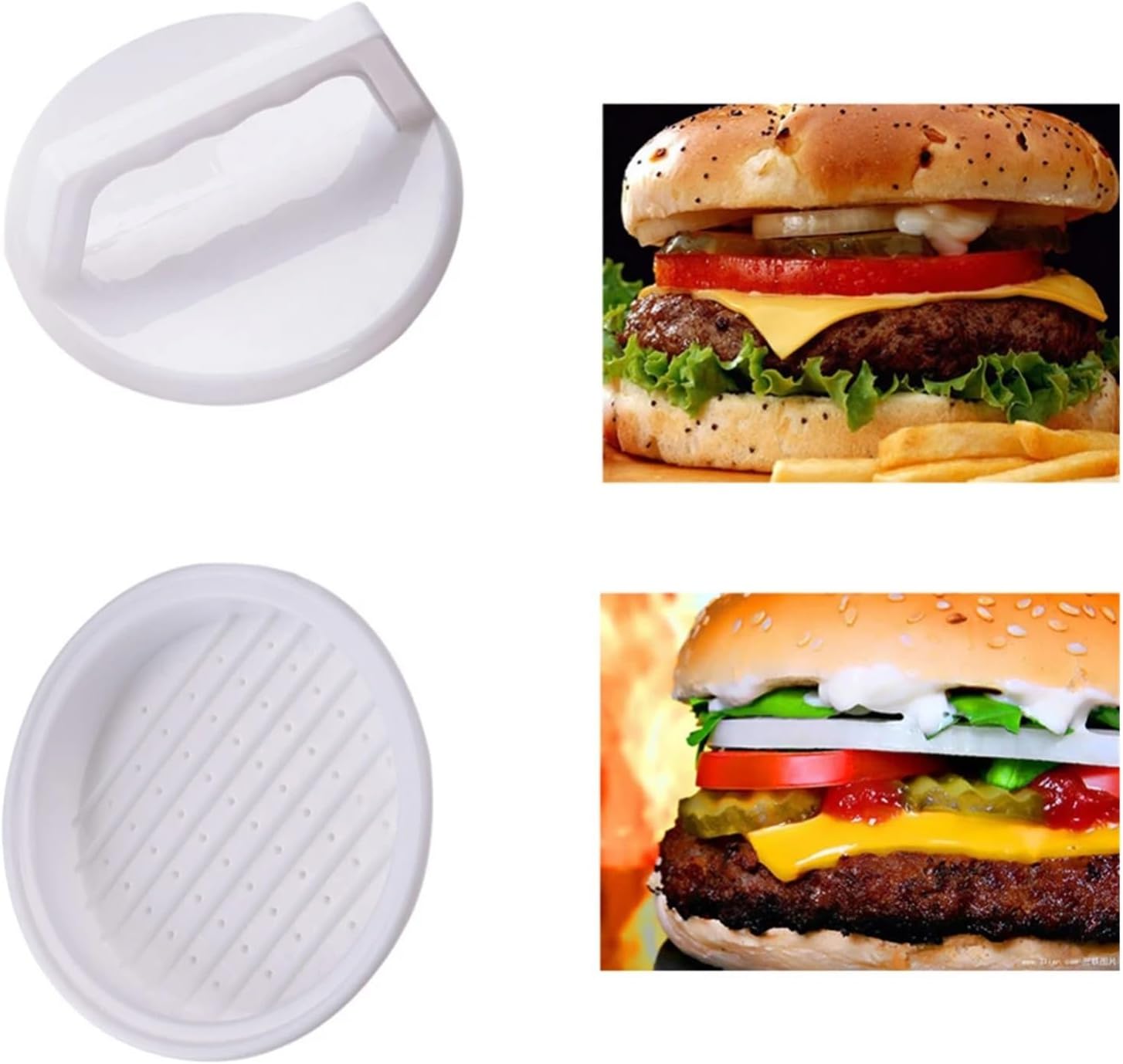 Round Shape Non-Stick Stuffed Press Making Presses Blotting Grill Maker Mould (Color : New White 3pcs)