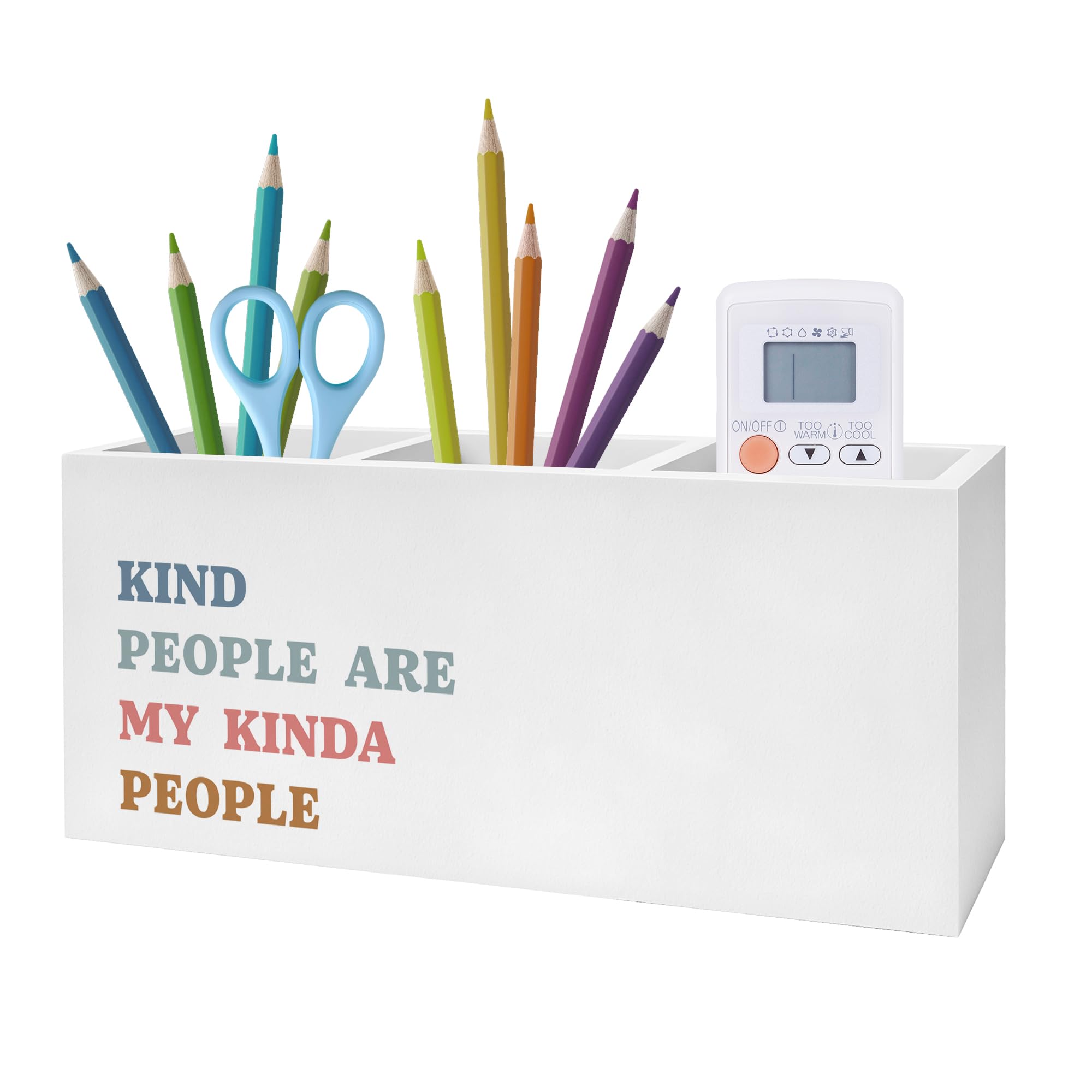 Exqcom Kind People Are My Kinda People Pen Pencil Holder, Teacher Appreciation Gifts, Positive Affirmations Humorous Pencil Pen Holder Organizer for