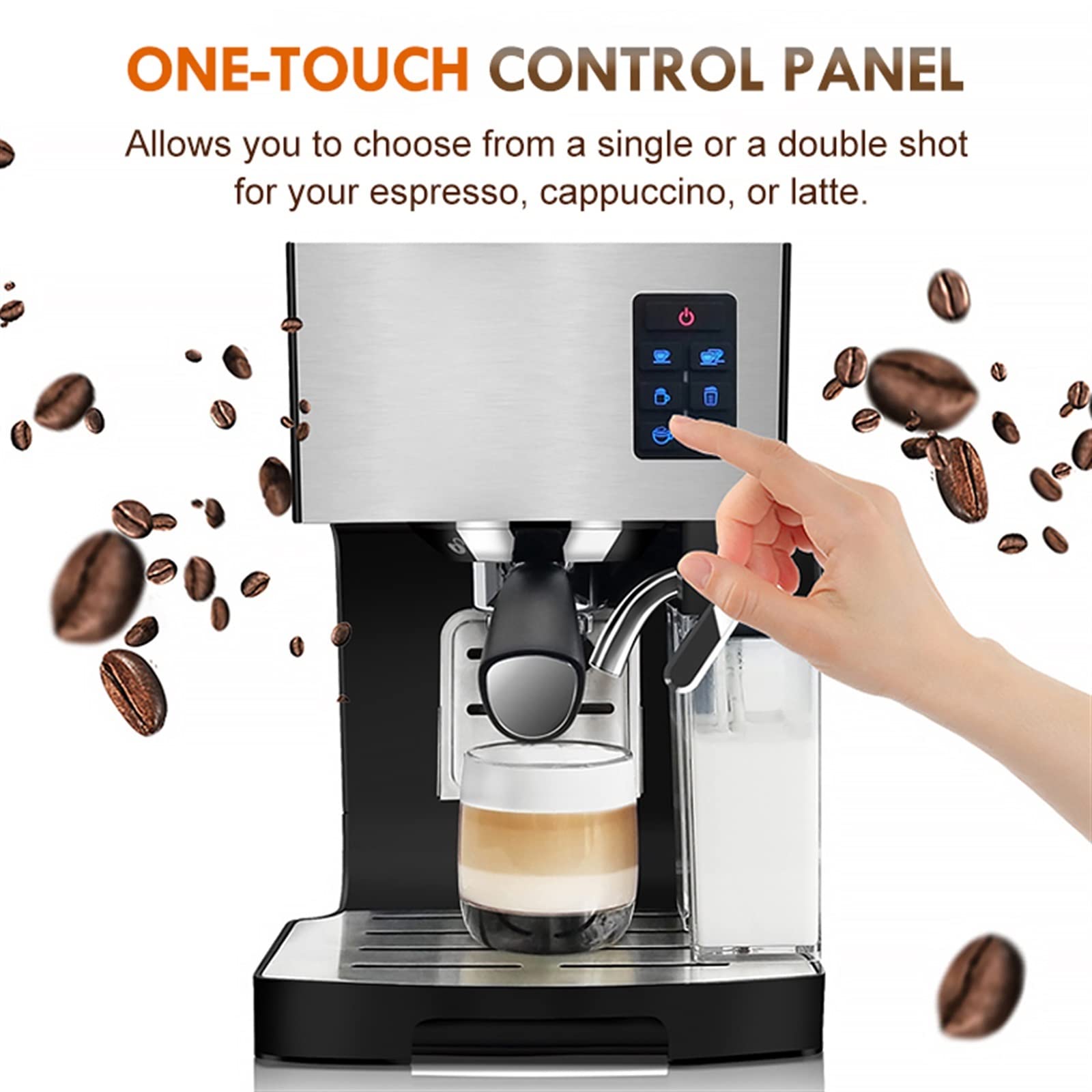DieffematicKF Cafetera Máquina automática de café Espresso, Capuchino, café con Leche, cafetera Espresso Todo en uno con Espuma de Leche (Color : CJ-265, Size : UK)