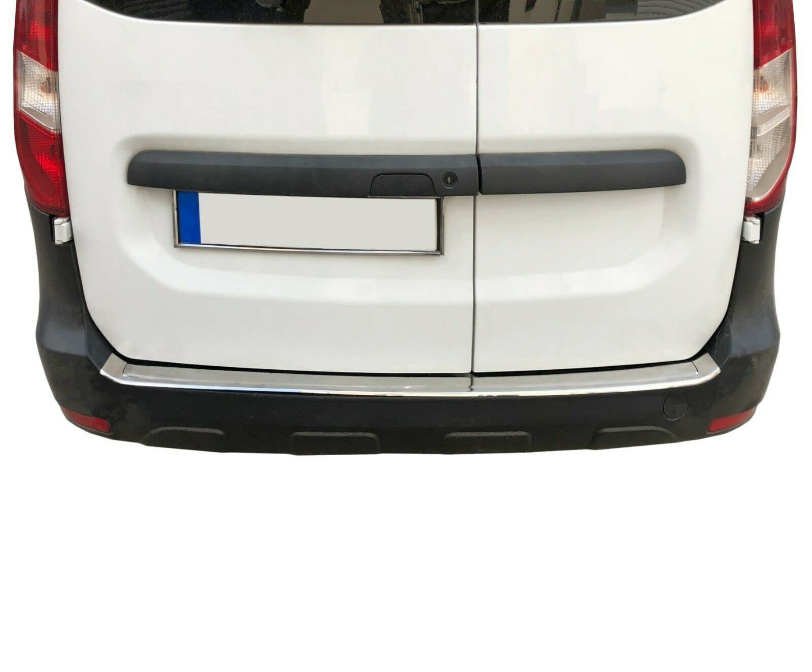 Recambo | Protector de Parachoques trasero | Compatible con Dacia Dokker | a partir de 2012 | Acero Inoxidable Cromado | Protección borde de carga