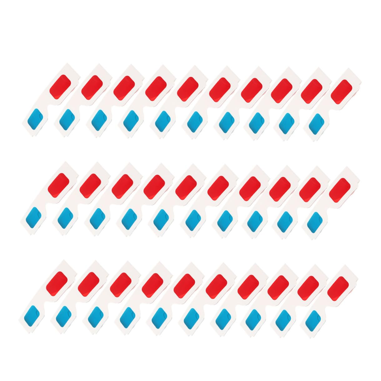 30 Occhiali 3d Monouso in Cartone Anaglifi Rosso e Blu per Adulti, Occhiali da Cinema 3d Portatili per Film, Giochi e Proiezioni, Dimensioni Perfette e Uso Versatile