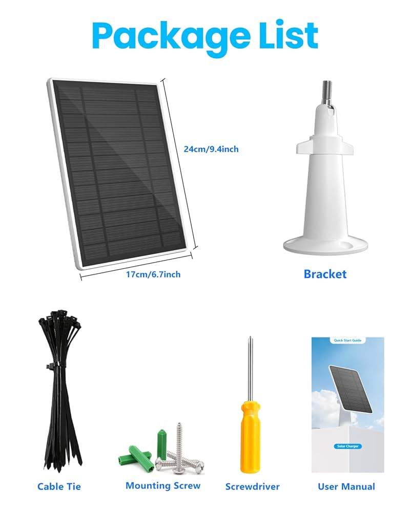 Solar Panel for Ring Spotlight & Stick Up Outdoor Cam