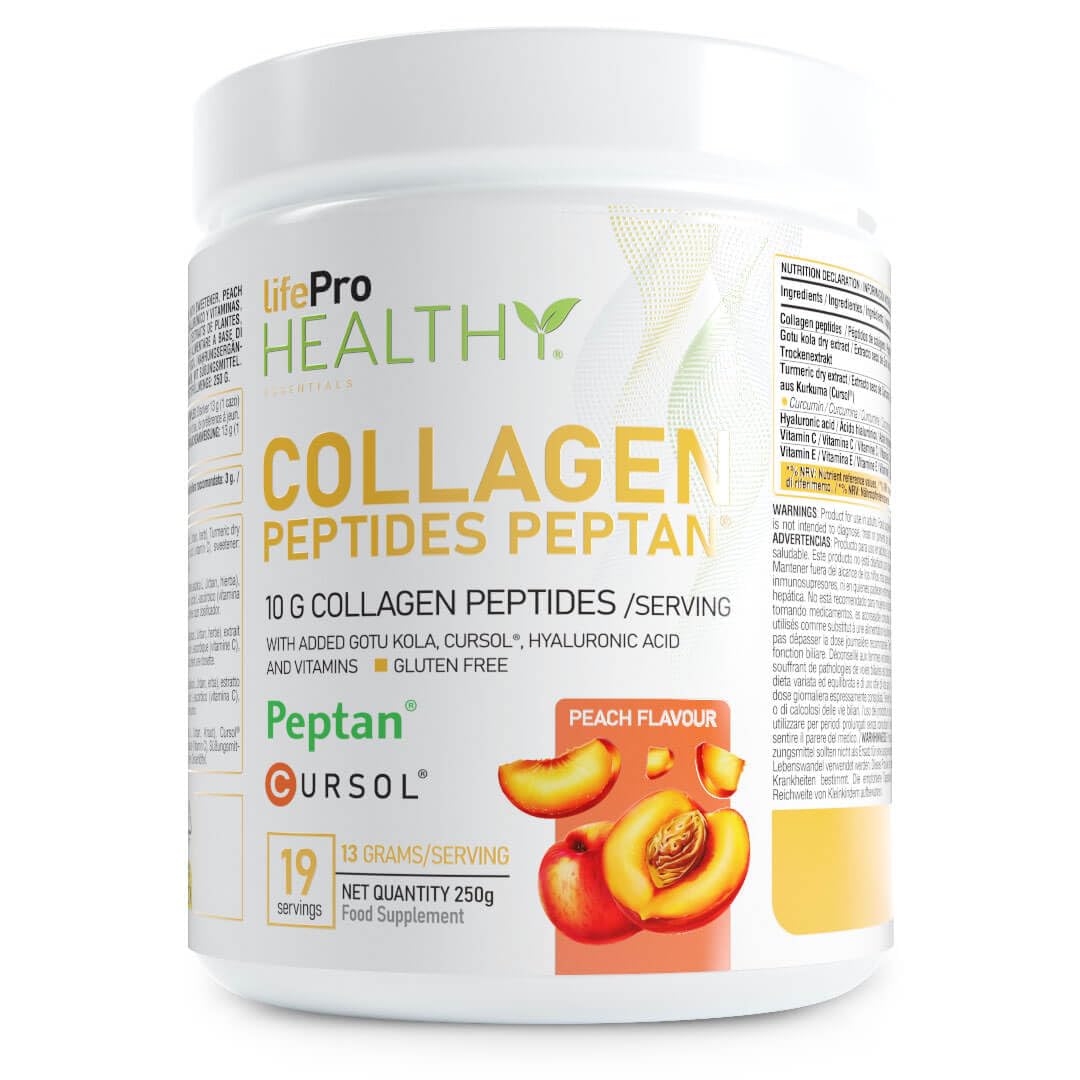 Life Pro Antiaging Collagen Peptides 250g | Ideal para Dietas Paleo y Cetogénica | Péptidos de colágeno que rejuvenecen y mejoran el estado de tu piel (PEACH)