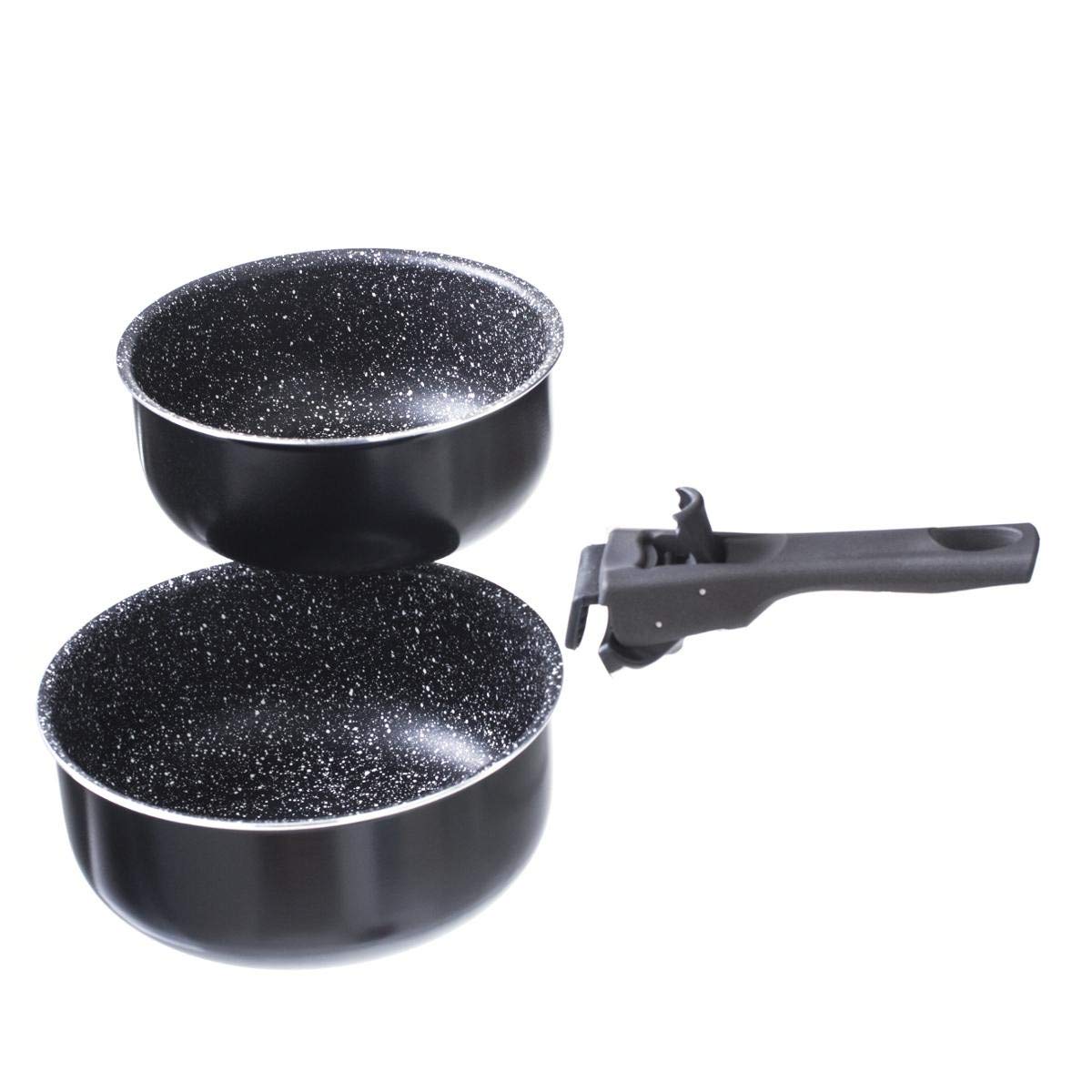 UNIVERSDECOR Lot de 3 casseroles 16/​18/​20 cm + poignée Amovible Secret de Gourmet