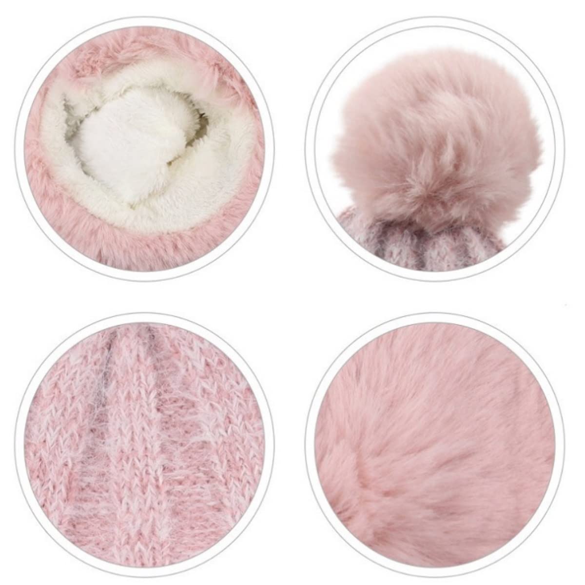 Czapka Beanie Czapka Zimowa Damska Czapka Beanie Retro Paski Fairy Warm Dzianinowa (różowa Jeden Rozmiar)