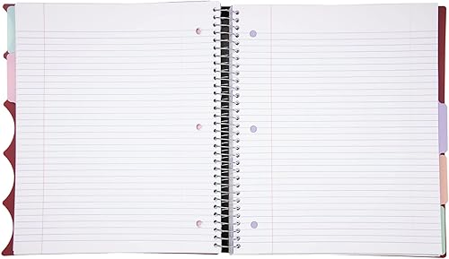Miniatura 5 de Mintra Office Cuaderno de espiral premium duradero (aceite de chile, 5 materias (8.5 x 11 pulgadas)