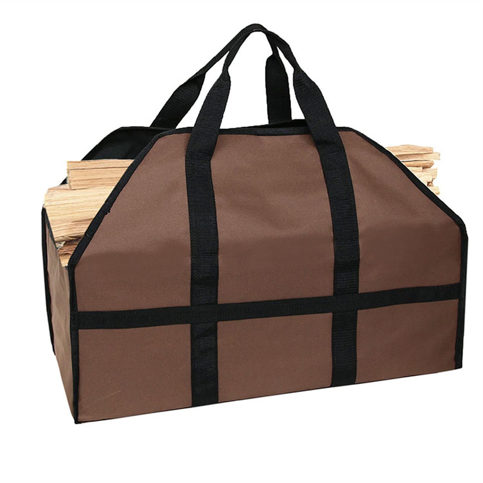 45,5 x 61 x 29 cm Canvas Firewood Carrier Bag - Trwały uchwyt kempingowy na zewnątrz do przenoszenia i przechowywania (kolor: F) (C)