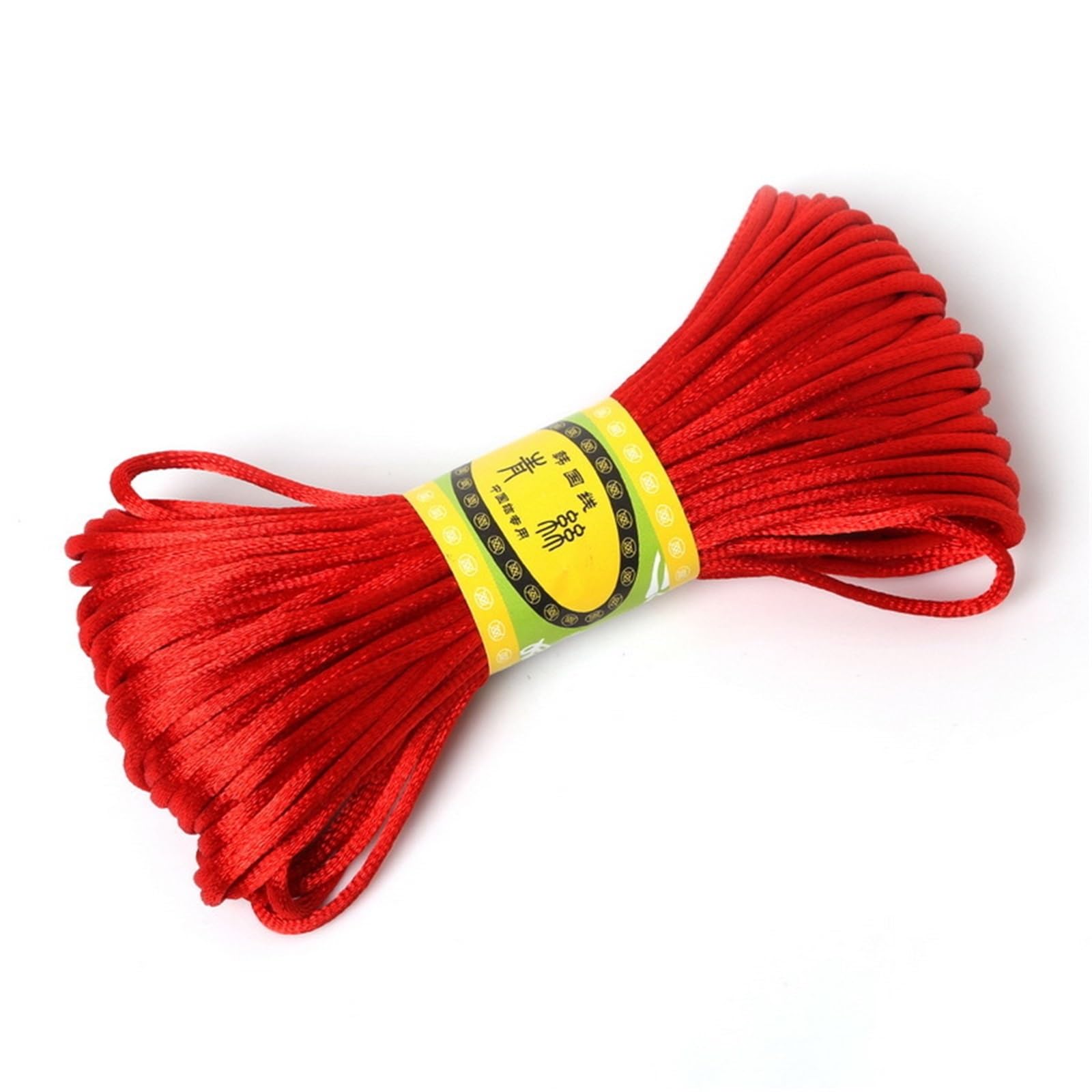 Nylon Cord Thread 10pcs 2.5mm 20Meters Soft Satin Rattail Silk Nylon Macrame Cord Kumihimo String for Making Bracelet, Necklace, Chinese Knot(Red)