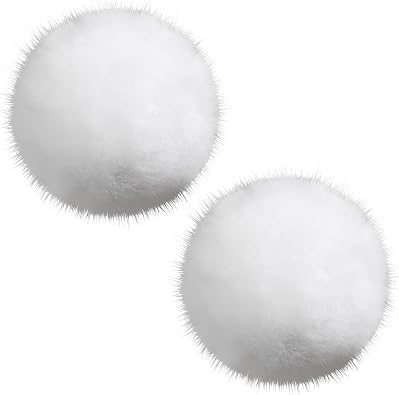 JiaDuo 2PC Pom Pom Shoe Ball Clips Women Costume White Dress Up Accessory