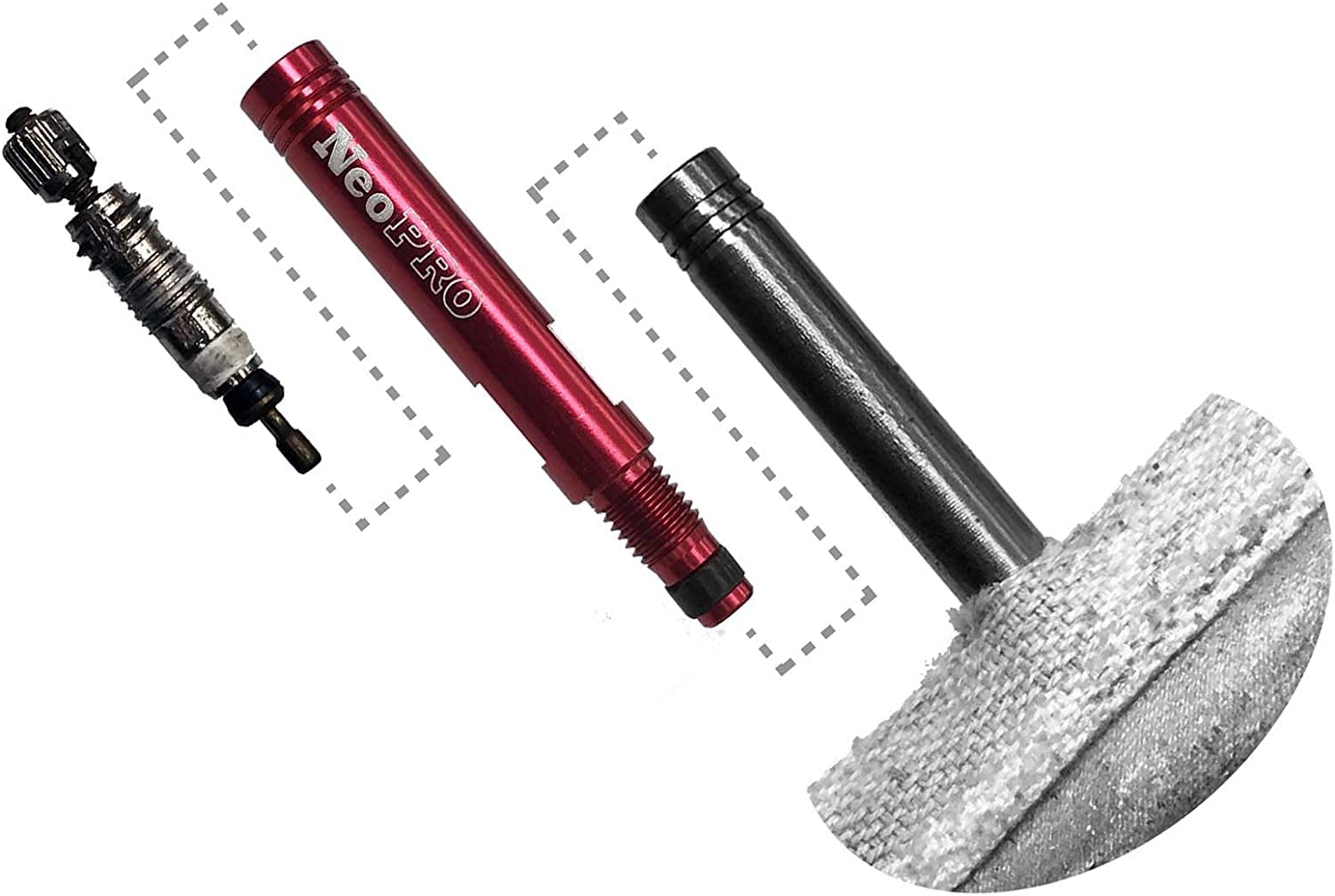 NeoPRO Presta-Ventilverlängerungs-Set (2 Stück) mit Ventilschlüssel und Kappe, erhältlich in 4 Längen: 20, 30, 40, 60 mm (schwarz, 40 mm)