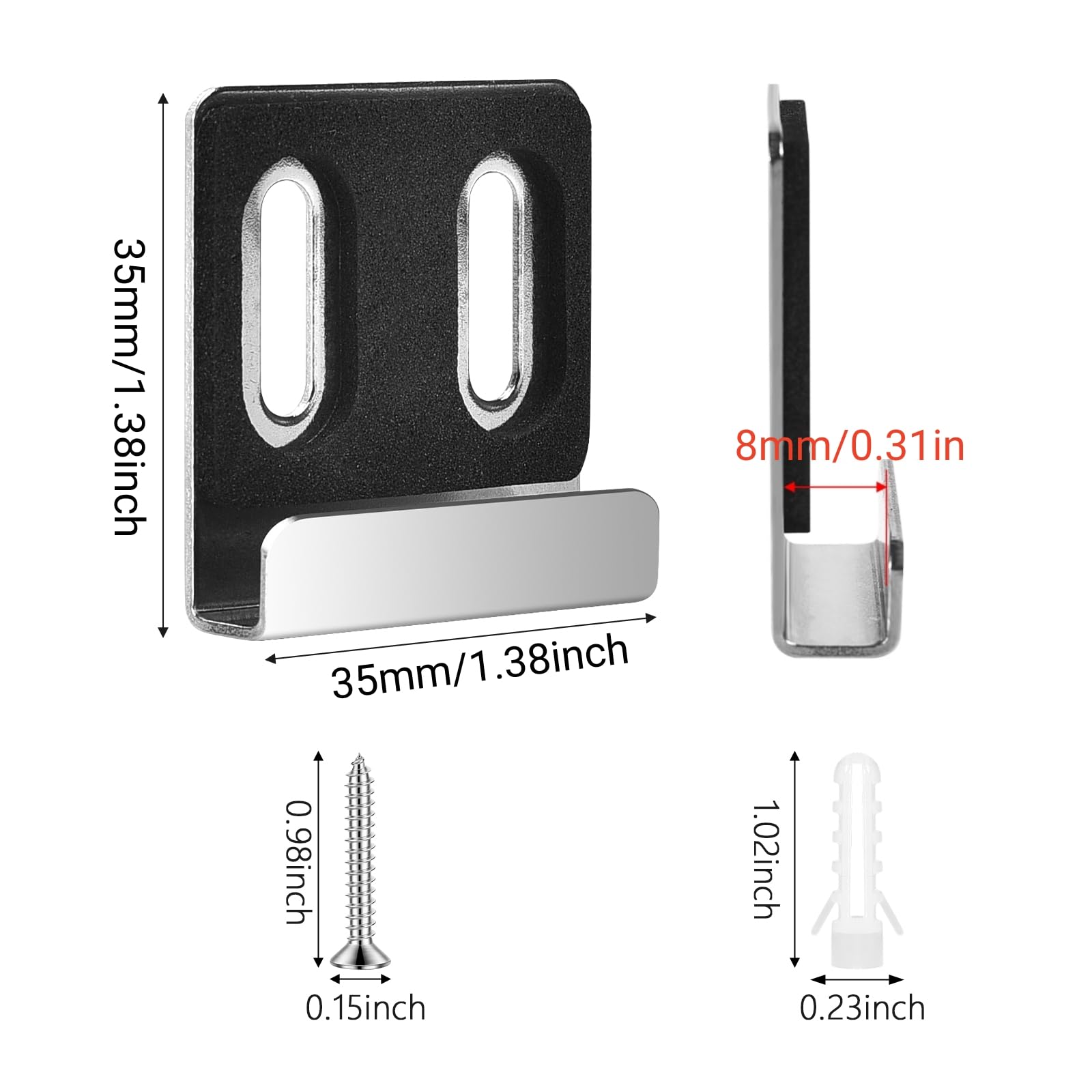 Spiegelhalter-Clips Aus Edelstahl – 8 Stück, Mit Rutschfesten Pads, Für Spiegel Bis 6 Mm Dicke