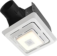 Vista 1 de Broan-NuTone® Roomside Series - Ventilador de escape de baño con altavoz Bluetooth con luz LED, 70 CFM 2 Sones, ENERGY STAR