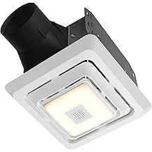 Broan-NuTone&reg; Roomside Series Bluetooth Speaker Bathroom Exhaust Fan with LED Light, 70 CFM 2 Sones, ENERGY STAR