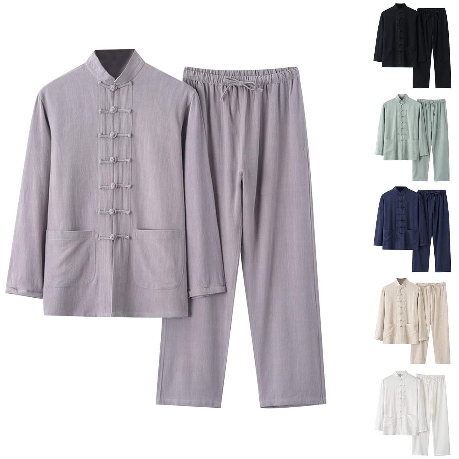 Kung Fu Traje de mujer y hombre - Artes Marciales Chinas Tradicionales Tai Chi Qigong Wing Chun Shaolin Wushu Manga Larga Entrenamiento Ropa Ocio Ropa Uniforme Chaqueta Pantalones Traje de