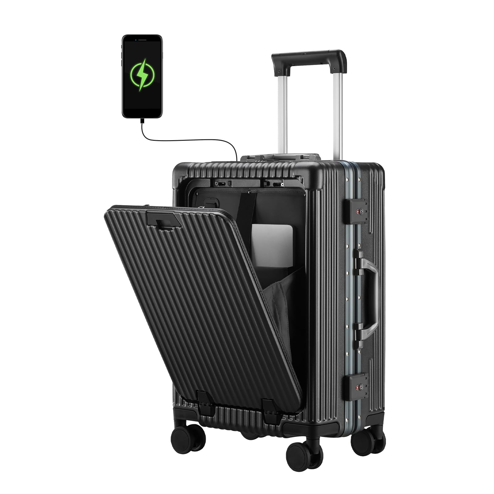  CAARANY Versatile Aluminum Frame Carry-On Luggage (20inch)
| CAARANY TSA Lock Spinner Suitcase (Black)
| CAARANY USB Charging Port Carry-On Luggage (20inch)