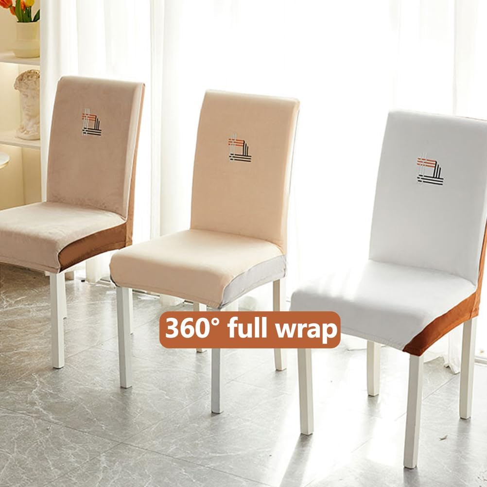 Grey,4pcs, Stretch High Back Chair Cover Dining Chair Cover with Elastic Band 4/6Pcs Chair Slipcover Dining Chair Protector Cover Seat Cover for Dining Room Kitchen Hotel